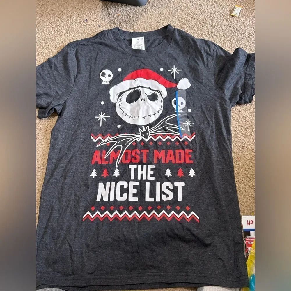 Nightmare Before Christmas Almost Made the Nice List Tshirt NWT